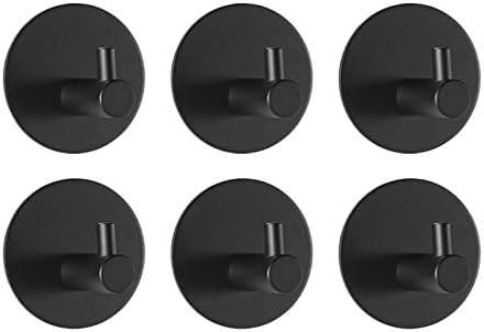 JS Adhesive Hooks Black Waterproof Towel Hook Extra Sticky Stainl...