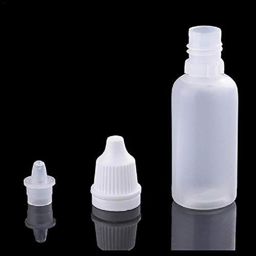 15ml Dropper Bottles Empty Plastic Squeeze Bottles White Multi-Purpose Eye Liquid Dropper Bottles Contact Lens Storage Bottle Environmentally Friendly Safe Leak-proof Travel Bottle with Cover