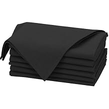 Ruvanti Linen Napkins Set of 6, 18x18 Cloth Napkins, Cotton Linen Blend Napkins Cloth Washable, Soft, Reusable Dinner Napkins for Wedding, Parties, Christmas, Thanksgiving, Everyday Use - Black