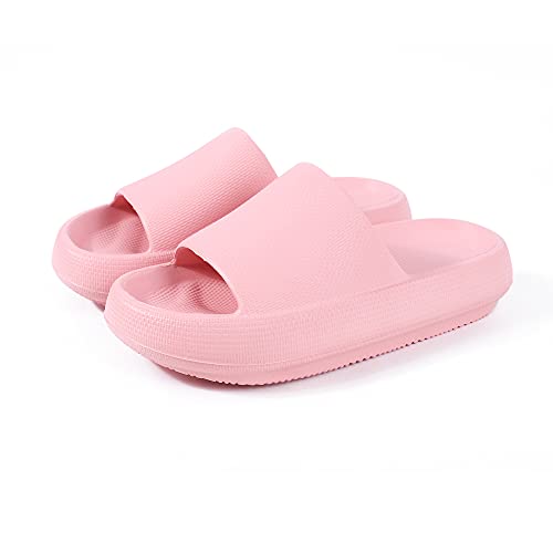 Image of WYSBAOSHU Bathroom Slippers Womens Mens Slides Sandals Non-Slip Shower Sandal Soft Sole Open Toe House Slippers