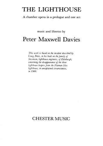 Peter Maxwell Davies: The Lighthouse - A Chamber Opera in a prologue and one act (Study Score)