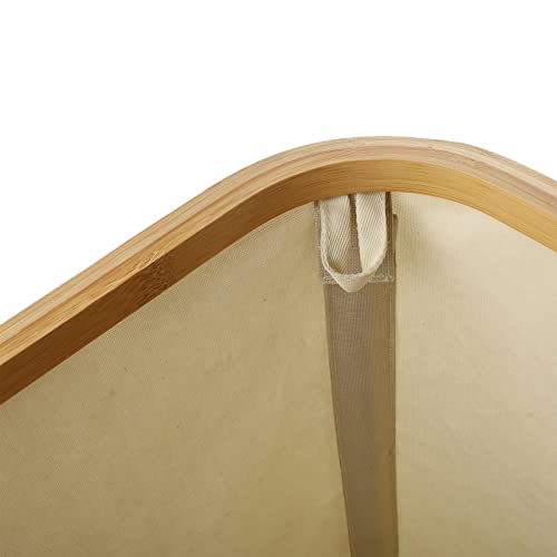 Cinwen Laundry Basket With Lid, 105L Large Laundry Collector Storage Basket Removable Washable Laundry Bags, Foldable Big Laundry Sorter Made Of Bamboo And Oxford Fabric For Bedrooms, Bathroom #TOP5