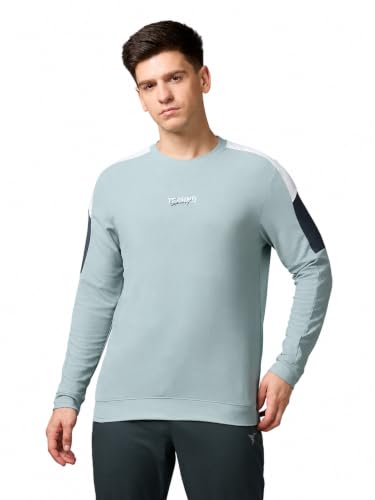 Image of TECHNOSPORT Men's Colorblock Full Sleeve T-Shirt MATPIQ Quick Dry Slim Fit Round Neck Sports Tee for Gym Casual Layering Wear UPF50+ Anti Odour