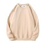 [Blostirno] トレーナー レディース 大きいサイズ スウェットシャツ レディース 長袖 スポーツウェア クルーネック 無地 春秋冬(JP0114APR-M)