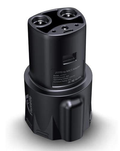 Fluxelle J1772 to NACS Charger Adapter Max 80A/250V Competible for Tesla Charging Adapter Connecting to SAE J1772 Charging Stations Compatible with Tesla Model Y 3 X S Cybertruck
