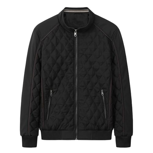 YANBLOS Men Long Sleeve Jacket Slim Fit Temperament Men Fashion Cold Jacket Youth Personality Men Trend Outdoor Jacket Casual Warm Comfortable Men Jacket H-Black 3XL