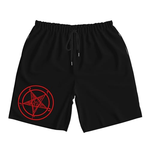 Baphomet Satan Symbol Mens Swim Trunks Quick Dry Board Shorts 7" - Hawaii Beach Swimwear2