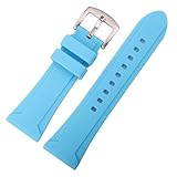 Silicone Watchband Bracelet 4 Strap 22mm 24mm 26mm Women Men Soft Rubber Smart Watch Band Accessories(Light Blue,22mm)