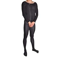 BESYFAY Herren Bodystocking Öl Glänzend Langarm Bodysuit Hochelastische Nylon GanzköRper Strumpfhose