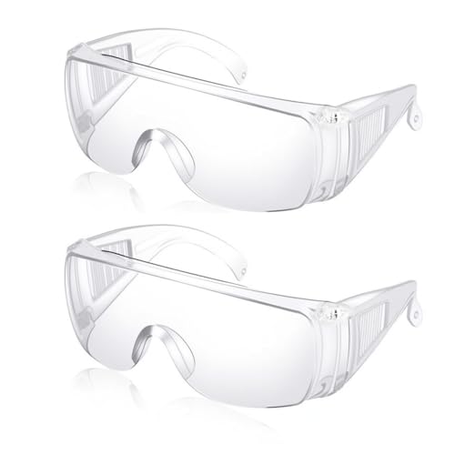 Annlpoy 2pcs Gafas de seguridad,gafas proteccion trabajo,Gafas Protectoras de Trabajo Transparentes con Protección Antivaho y UV, Ligeras, Resistentes a Arañazos, para Uso Laboral y Deportivo