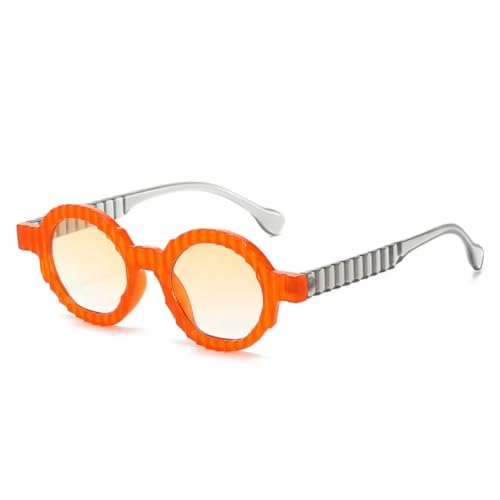 Lunettes de soleil rondes à double teinte style punk et verres dégradés UV400