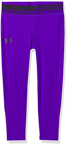 Under Armour girls HeatGear Armour Ankle Crop , Purple Zest (754)/Black , Youth X-Small