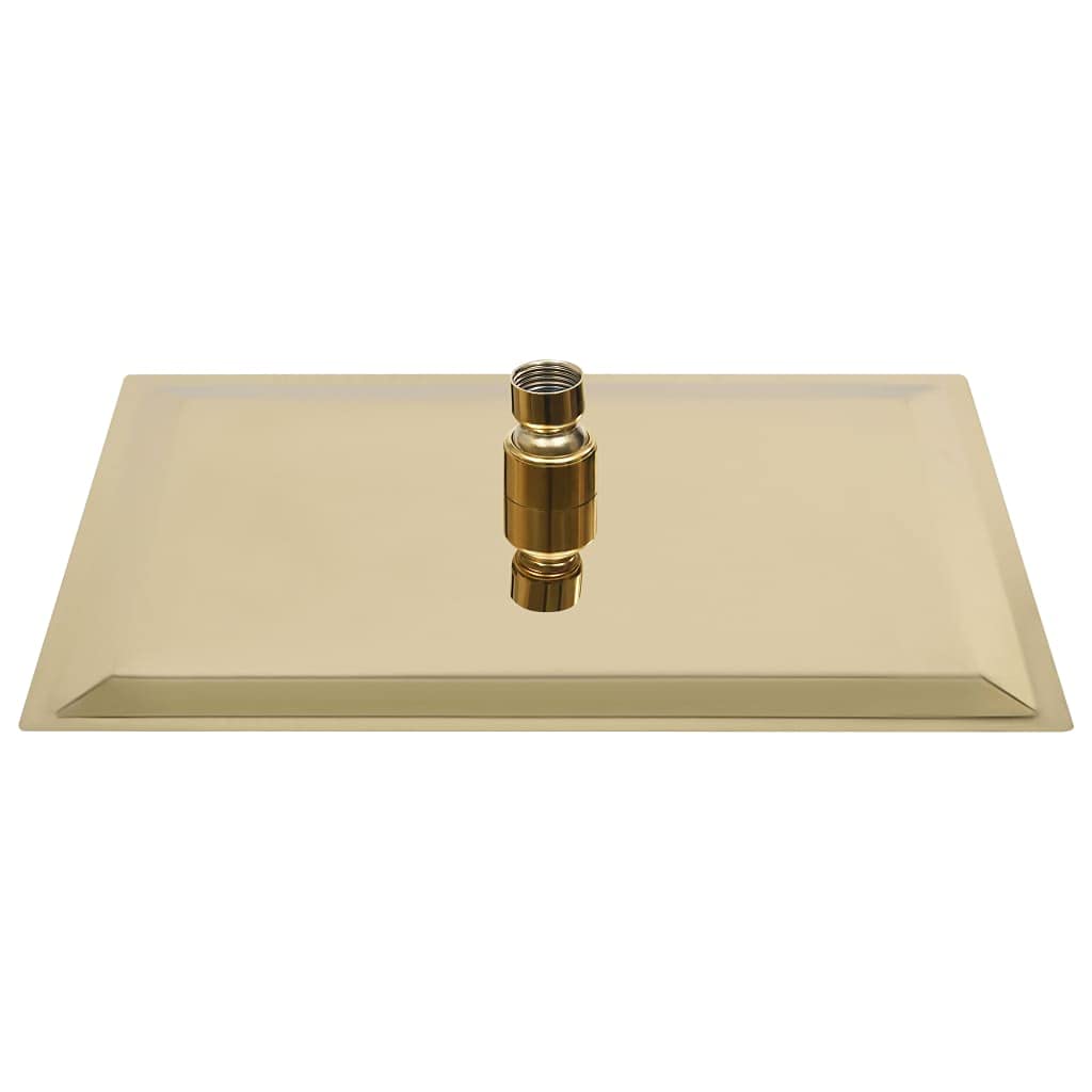 Alcachofa de ducha de acero inoxidable, 30 x 20 cm, rectangular, dorada, con 96 boquillas antical, montaje en pared y techo, ahorro de agua, cabezal de ducha de alta presión para baño Wellness