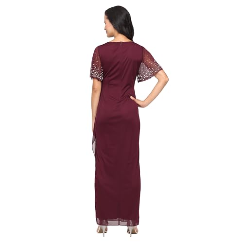 Image of Alex Evenings Women's Long Stretch Sequin Bodice Mother of The Bride Dress with Empire Waist (Petite and Regular Sizes)