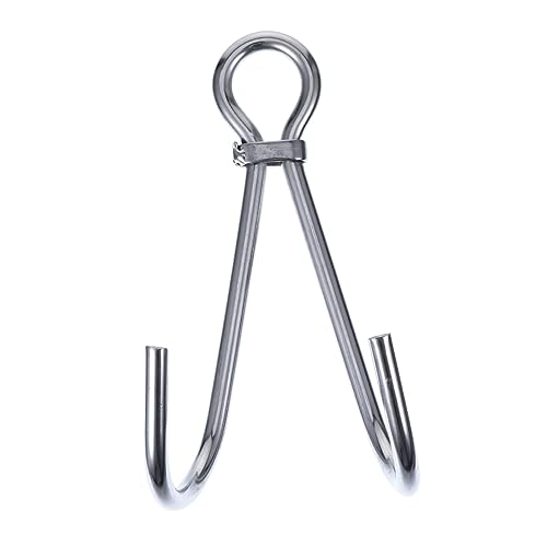 MUELODSIC 1Pc Stainless Steel Double Reef Hook for Scuba Diving Durable Dual Hook Design for Underwater Safety Easy Attachment to Gear for Photographers and Strong Currents