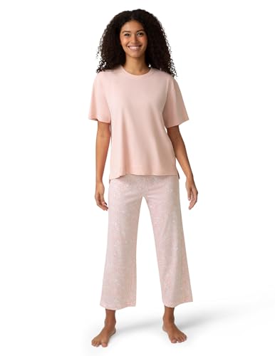 Image of HUE Women's Summer Vacation Pajama Separates, Soft, Whimsical Print Pjs with Tropical Beach Themes, Flip Flops, Cocktails