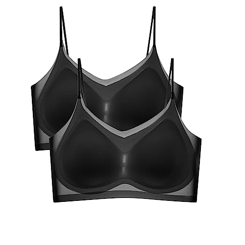 Sujetador push up sin aros para mujer, sujetador ajustable, sujetador suave, tirantes cómodos, sin aros, sujetador acolchado con encaje fino, bralette de comodidad adicional, extensión de sujetador,