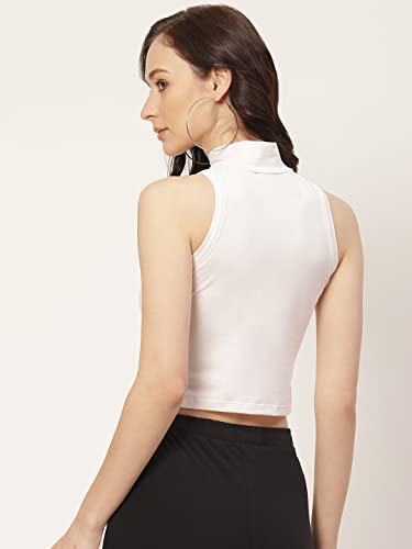 Image of Women Solid Super Soft streachable Cotton Lycra Blended Crop Top