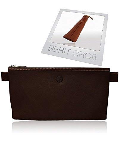 Sonnenleder "Berit Gross" High Quality Leather Pen holder, Color: Mocca, Natural Leather * Made in Germany