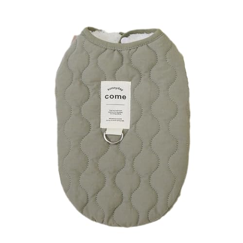 Morycatペット服 犬服 Tシャツ 秋冬 暖かい 防寒コート 裏起毛 Dカン 可愛い おしゃれ ドッグウェア 小型犬 中型犬 ジャケット 人気 ファッション ペット用品 活動 散歩 (グリーン,L)