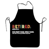 Oxpaynop Retirement Gifts for Men 2022, Funny Cooking Aprons for Women Retired BBQ Cooking Grilling