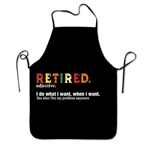 Oxpaynop Retirement Gifts For Men 2022, Funny Cooking Aprons For Women Retired Bbq Cooking Grilling Apron For Dad, Mom, Coworkers, Friends #TOP1