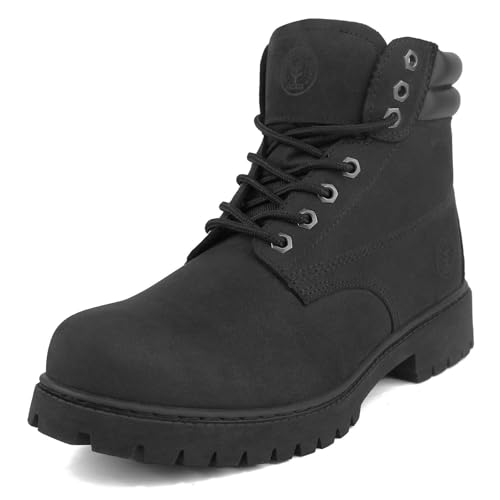 Jacata Mens Water Resistant Leather Work Boot Rubber Sole Construction Oil Resistant Utility Industrial Boots(Size 8)