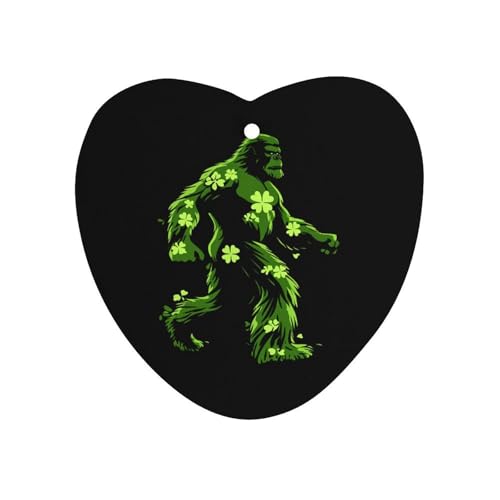St Patricks Day Bigfoot Sasquatch Shamrock Car Air Freshener Hanging Aromatherapy Tablets for Car Accessories Love form
