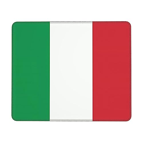Tapis de souris de jeu drapeau de l'Italie, lavable, antidérapant, en caoutchouc épais, tapis de souris personnalisé pour le bureau et la maison, 25,4 x 30,5 cm