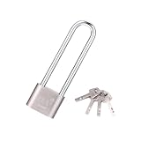 Tumecos U字ロック 南京錠 自転車ロック 合金鋼 鍵4個付き 切断対抗 防水 防錆 キャップ 盗難防止 家庭・学校・会社・倉庫などに適用 シルバー-3