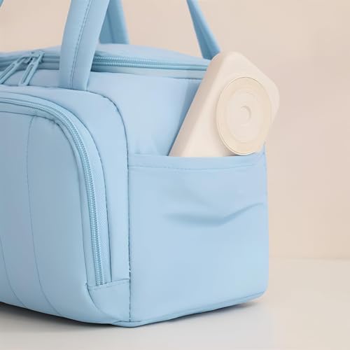 Image of SVH Thermal Food Lunch Tote for Women & Kids | Insulated Lunch Bag with Leak-Resistant Lining, Double Zipper & Front Utility Pocket for Daily Meals (Ocean Mist)