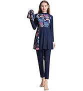 Womens Burkini Swimsuits Muslim Modest Swimwear Islamic Full Body Swimming Top Pants Hijab Long S...