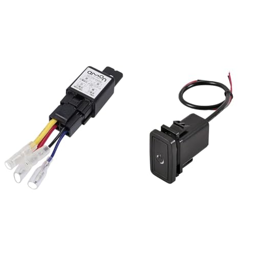 【セット買い】エーモン(amon) リレー 4線(4極) DC12V・240W(20A) 3235 + エーモン(amon) プッシュスイッチ(トヨタ・ダイハツ車用) ON-OFF DC12V・500mA 3219
