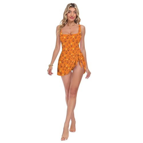 Maillot de bain une pièce citrouille bretelles larges excellent maintien