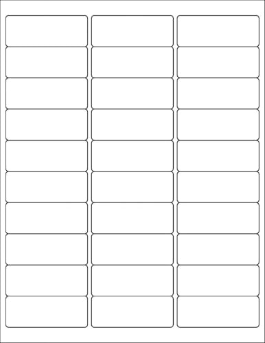 Image of [50 Sheets 1500 Labels] PAPRMA 1 inch X 2-5 /8 inch Address Mailing Label for Envelope 30-up Labels White, Printable Sticker Sheet for Laser Inkjet Printer