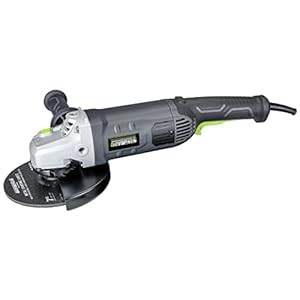 Genesis Angle Grinder 15 Amp 7 Inch 8,500 RPM Corded with 3-Position Side Handle, Wheel Guard and Grinding Wheel and 2 Year Warranty (GAG1570), Gray