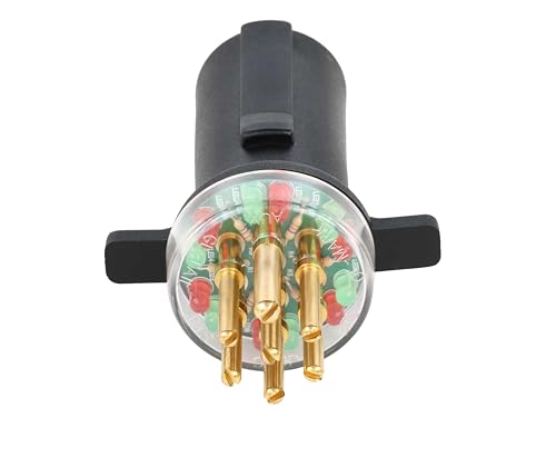 (7865L) 7-Way Round Pin Tractor Trailer Circuit Chaser™ for Testing Turn Signals, Hazard Lights, Brake Lights and More