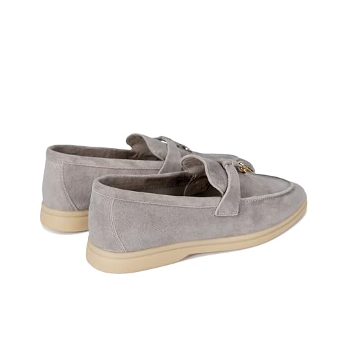 Image of Women's Summer Stroll Charms Premium Designer Suede Leather Loafers Shoes