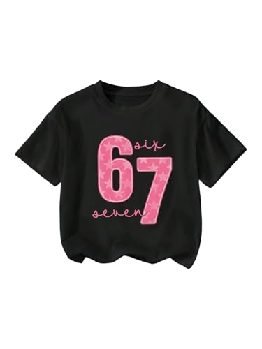 Image of RoseSeek Short Sleeve Graphic Round Neck Cute Tops Tee Shirts