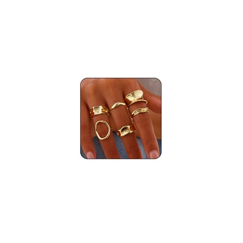 Rings for Women Chunky Rings Set Adjustable Thick Rings Big Large Stackable Ring for Women Bold Thick Statement Ring Trendy Chunky Jewelry