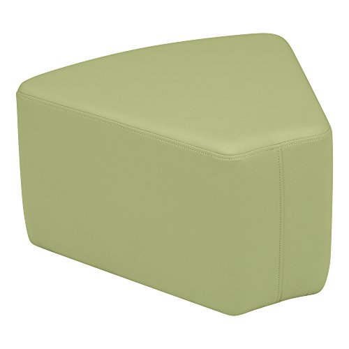 Image of Sprogs 12 inch H Structured Wedge Stool -Flexible Modular Collaborative Soft Seating for Office, Home, Lounge and School Classrooms with Durable Frame & Set of 6 inch Legs Add-on -Fern Green