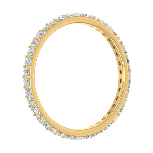 FINEROCK 1/2 to 0.55 Carat Diamond Eternity Wedding Band in 14K Gold2
