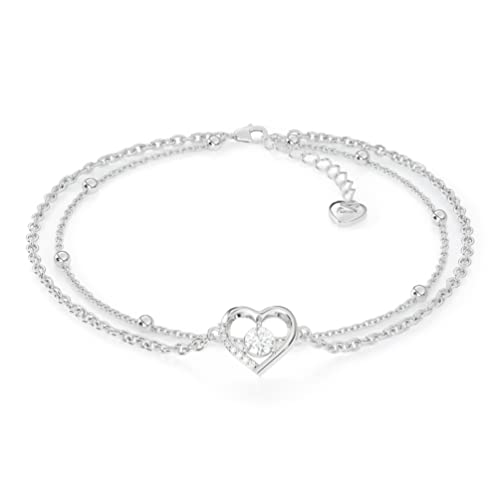 SERASAR Bracelet de Cheville Coeur en Argent Sterling 925 pour Femme, Femme Chaine Cadeau Petite Amie