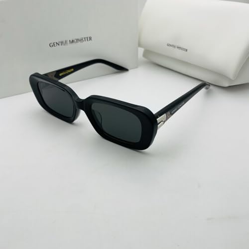 GENTLE Luxury Modern Square Shape Sunglasses Black Acetate Frame For Melrose GM Women Men UV400 Sunglasses With Case3