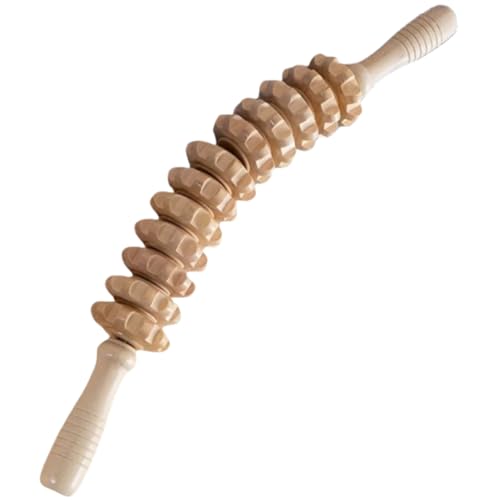 Massageroller aus Holz, gebogener, glatter Cellulite-Massageroller aus Holz mit rutschfestem Griff für Schultern, Nacken, Rücken, Taille, Beine, Bauch Massageroller aus Holz, gebogener, glatter Cellulite-Massageroller aus Holz mit rutschfestem Griff für Schultern, Nacken, Rücken, Taille, Beine, Bauch