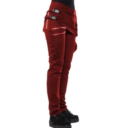 Gothic Pencil Pants Zipper Pocket Rivet Punk Women's Pants Hip hop Dance Style Solid Color Casual Pants Street2