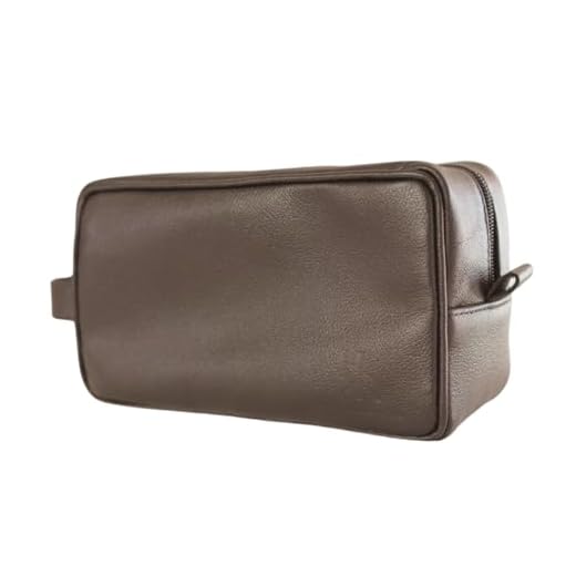 Necessaire de Couro Legitimo Bolsa Organizadora Masculina e Feminina para Viagem (Marrom)