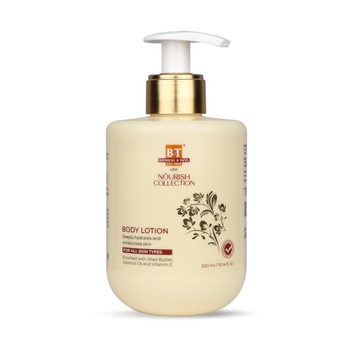 Image of Boericke & Tafel Moisturizing Body Lotion - With Shea Butter,Vitamin E & Coconut Oil | Non greasy formulation for glowing, smooth & hyderating skin| Suitable for all skin types -300 ml (Pack of 1)
