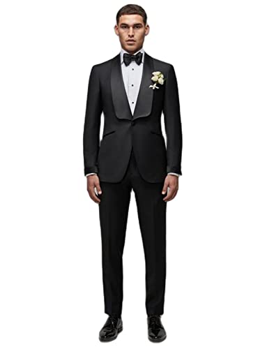 Men's Formal Dinner Casual Suit Two Pieces One Button Shawl Lapel Tuxedo
