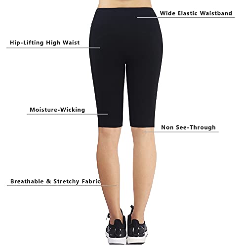 Zinmore Women's Capri Yoga Shorts Exercise Workout Pants Running Cycling Shorts Half Pants With Pockets Black L #TOP4